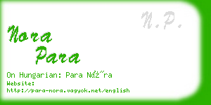 nora para business card
